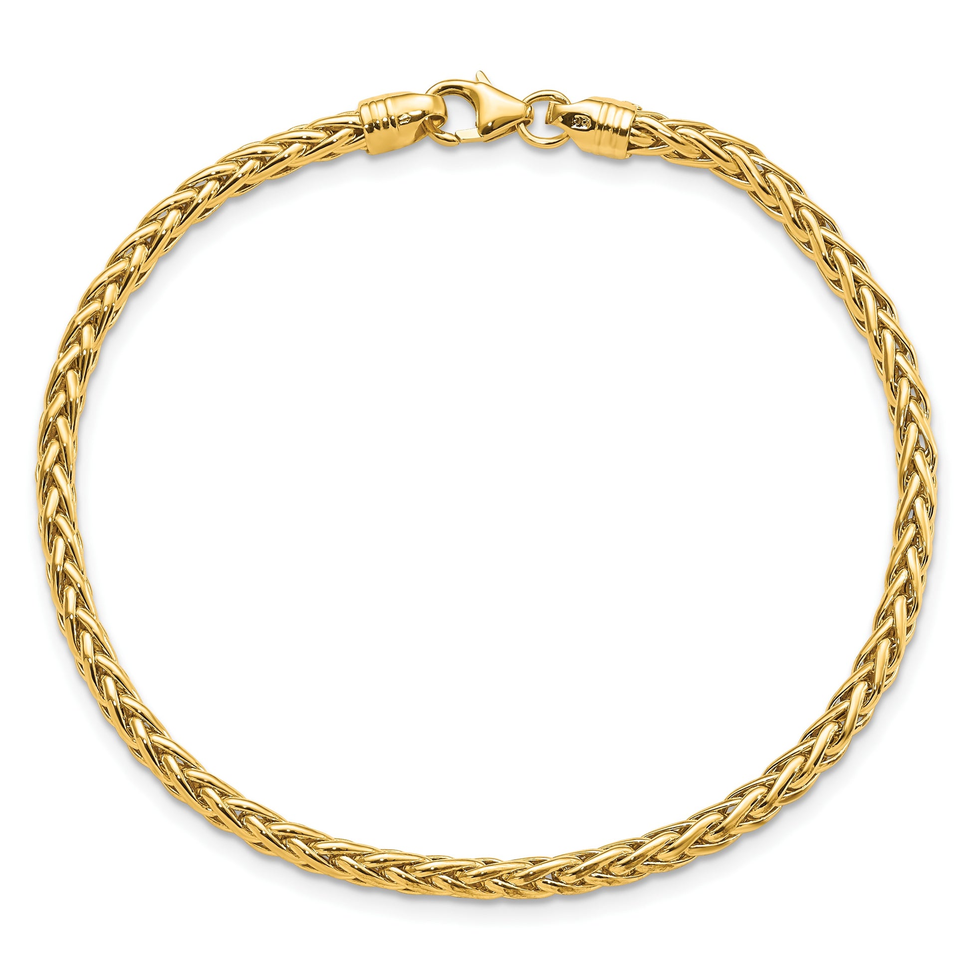 14k Polished 3mm Fancy Braided Link 7.5 inch Bracelet