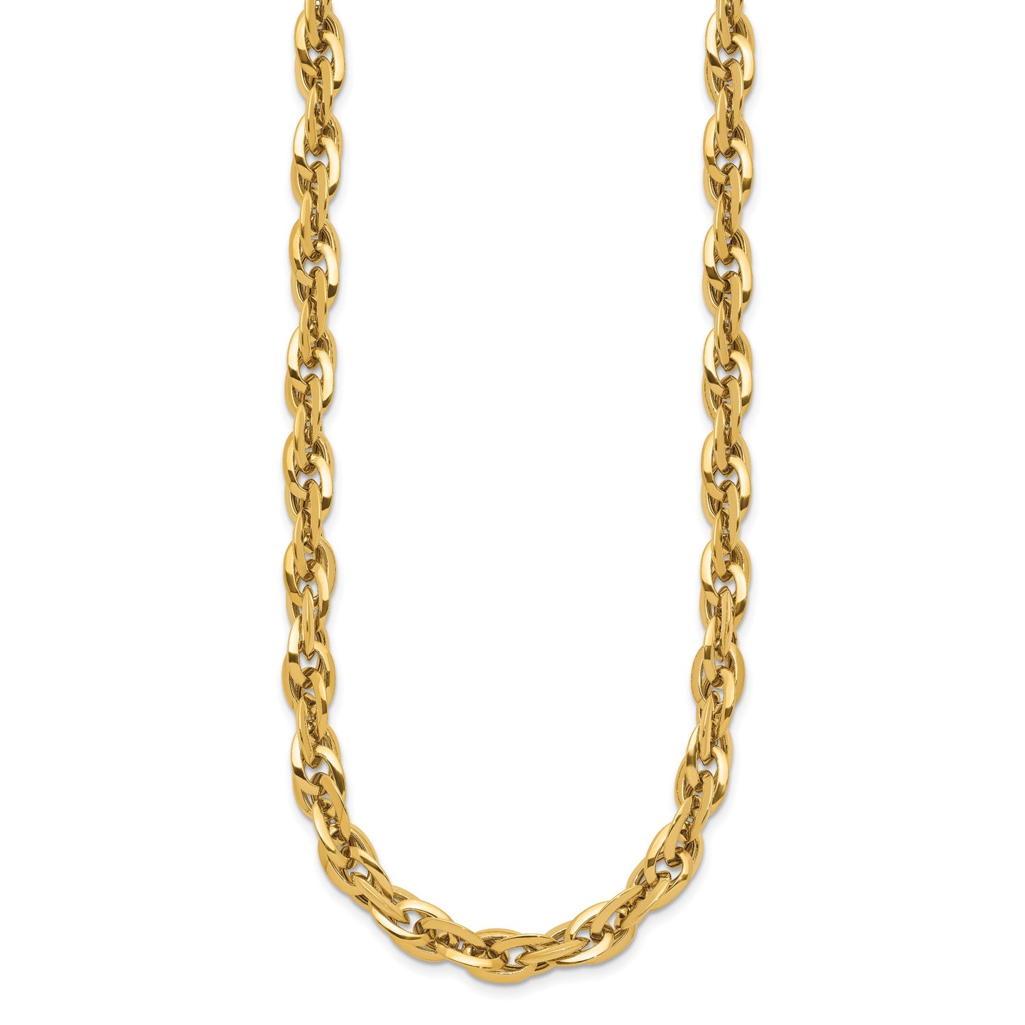 14K Polished 12mm Fancy Rope Link 17.5 inch Necklace