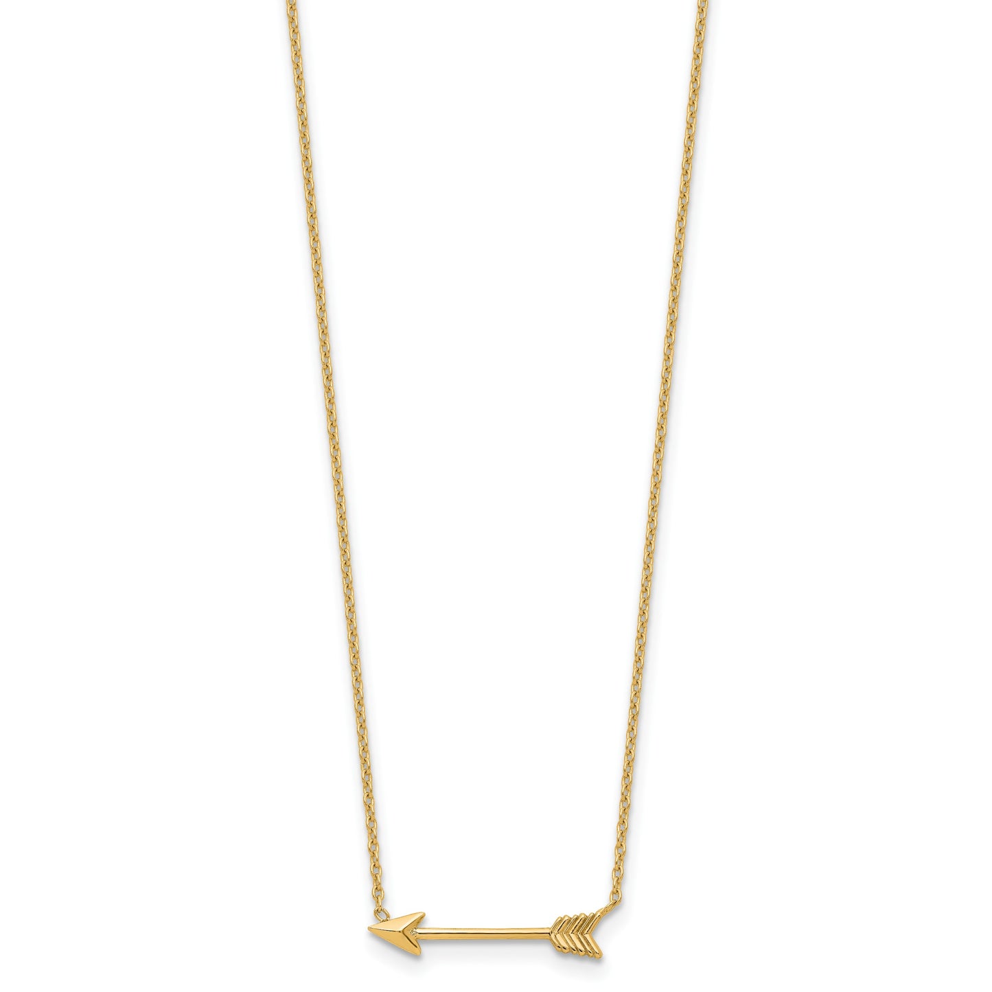 14k Polished Arrow 17 inch Necklace