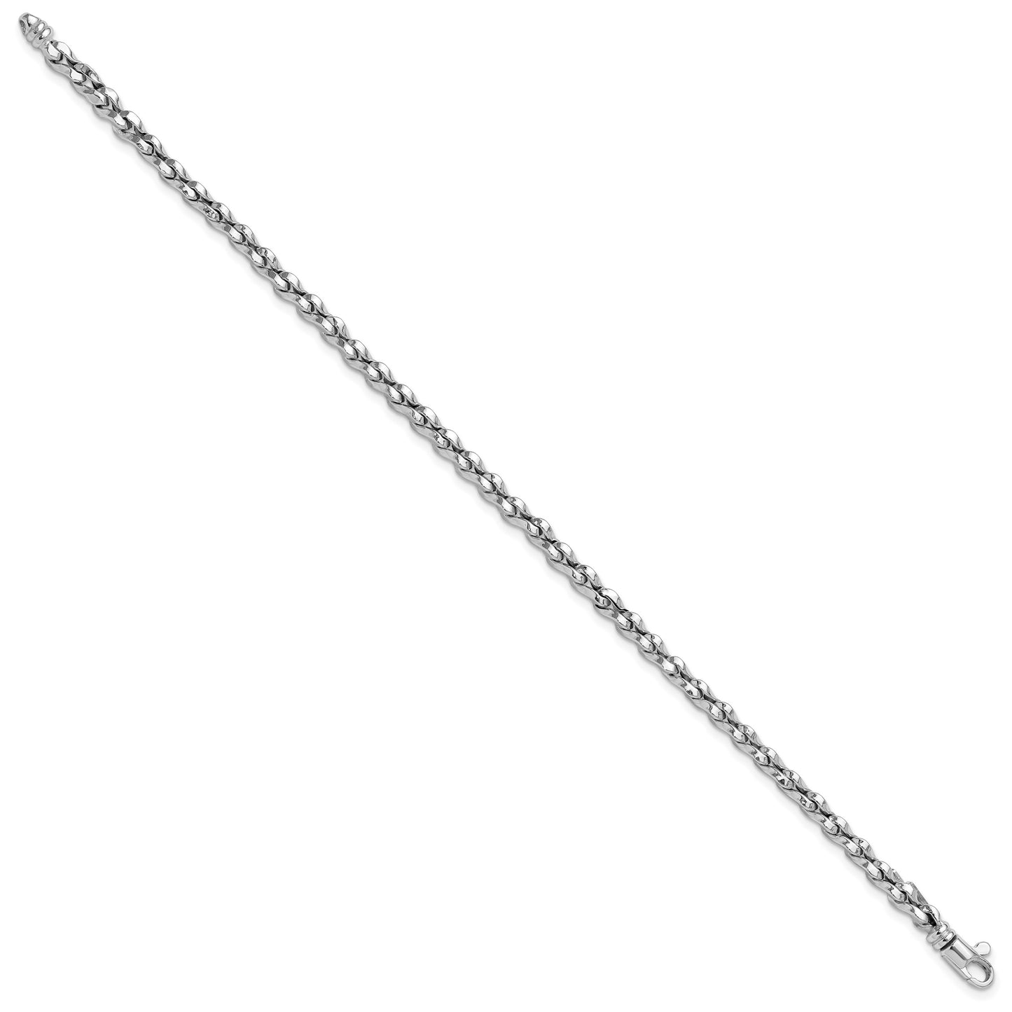 14K White Gold Polished 5mm Fancy Link 7.5 inch Bracelet