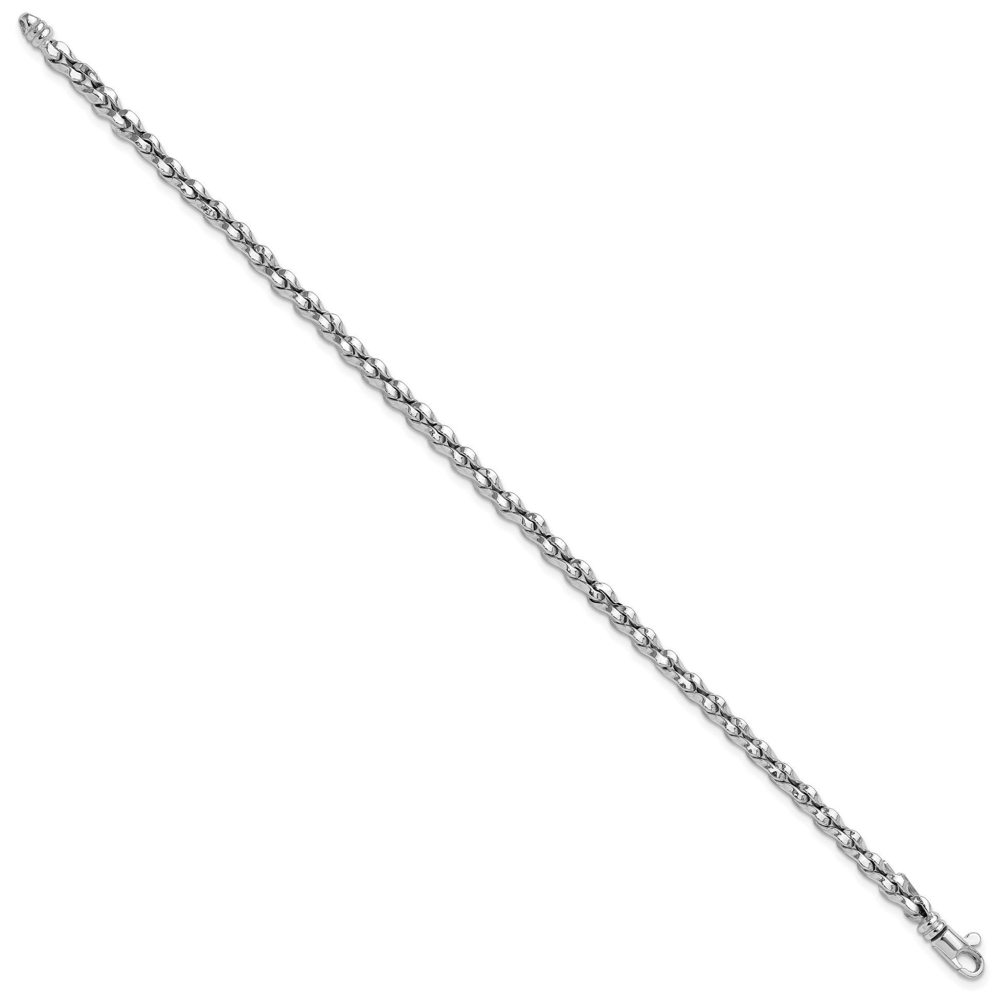 14K White Gold Polished 5mm Fancy Link 7.5 inch Bracelet