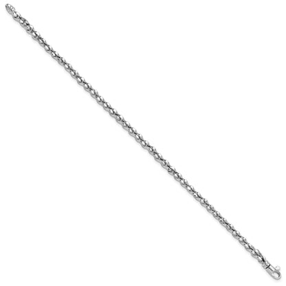 14K White Gold Polished 5mm Fancy Link 7.5 inch Bracelet