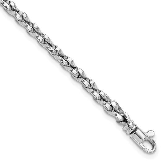 14K White Gold Polished Fancy Link Bracelet