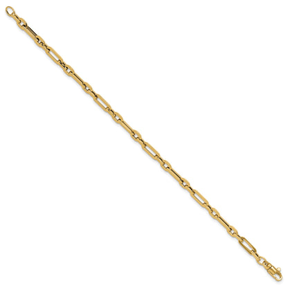 14K Polished 5mm Fancy Link 7.5 inch Bracelet