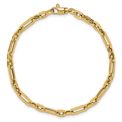 14K Polished 5mm Fancy Link 7.5 inch Bracelet