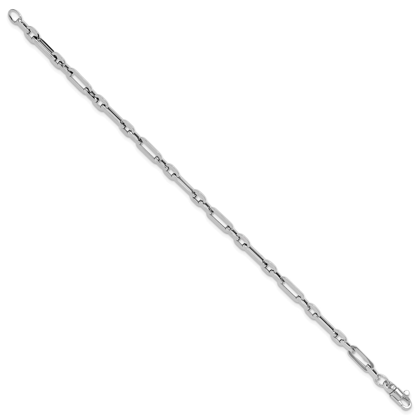 14K White Gold Polished 5mm Fancy Link 7.5 inch Bracelet