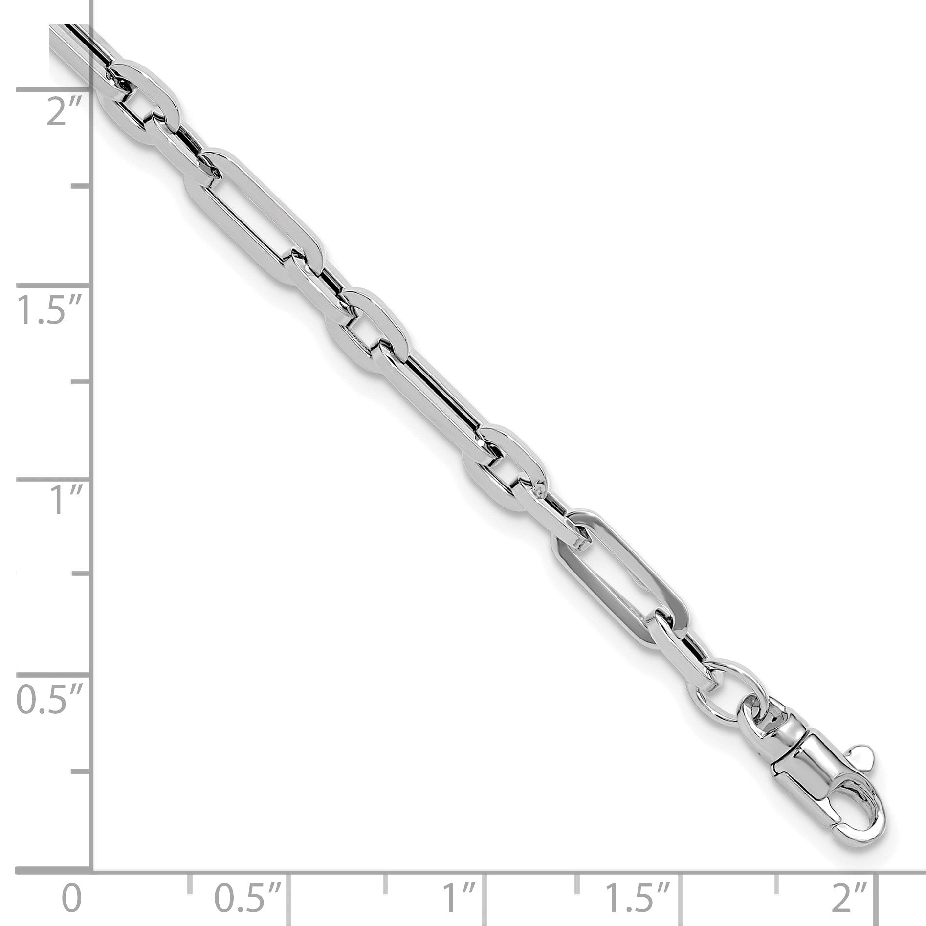 14K White Gold Polished 5mm Fancy Link 7.5 inch Bracelet