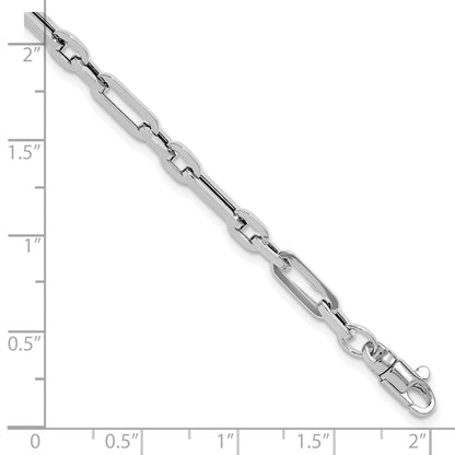 14K White Gold Polished 5mm Fancy Link 7.5 inch Bracelet