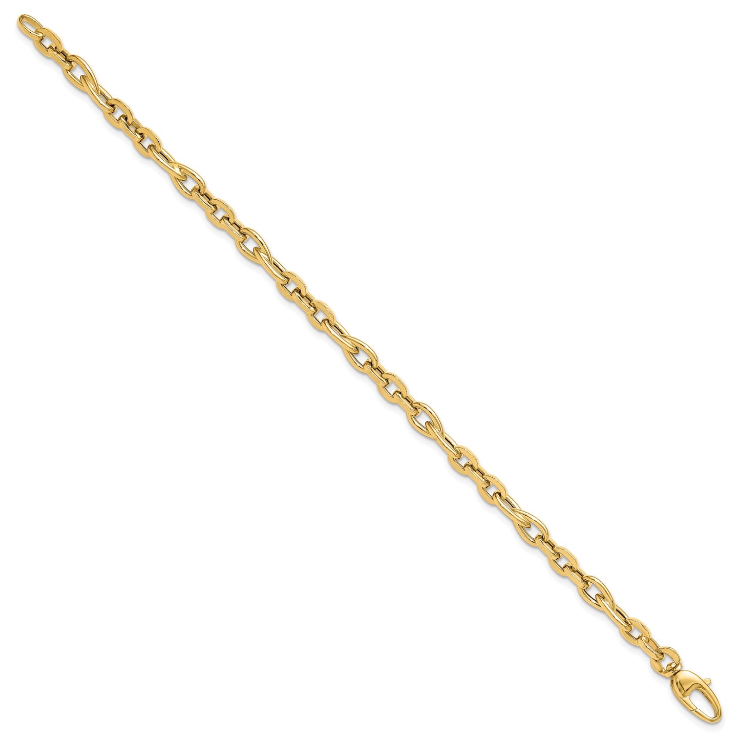 14K Polished 5.2mm Fancy Cable Link 7.5 inch Bracelet