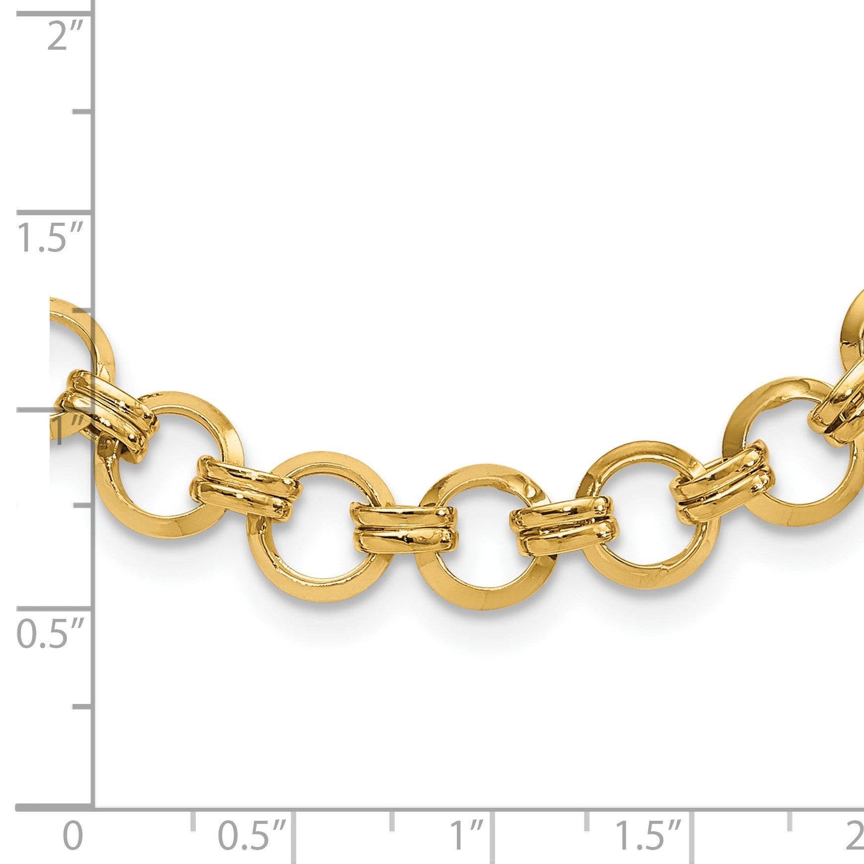 14k Polished 9.4mm Fancy Circle Link 18 inch Necklace