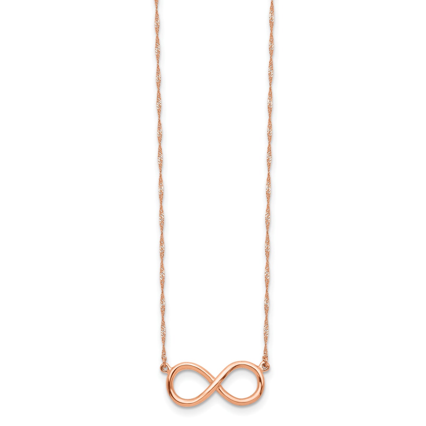 14K Rose Gold Polished Infinity Symbol 16.5 inch Necklace