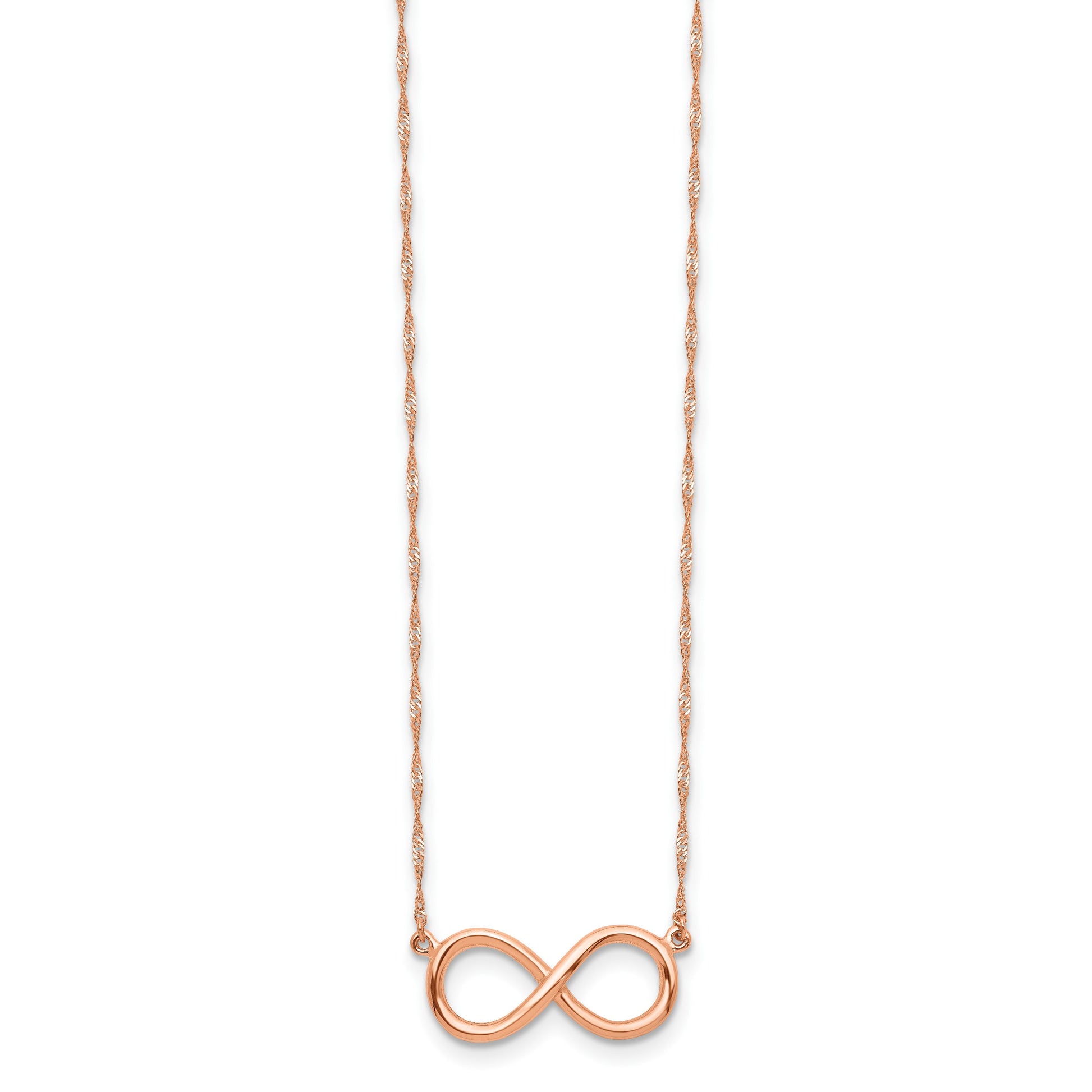 14K Rose Gold Polished Infinity Symbol 16.5 inch Necklace