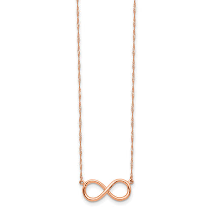 14K Rose Gold Polished Infinity Symbol 16.5 inch Necklace