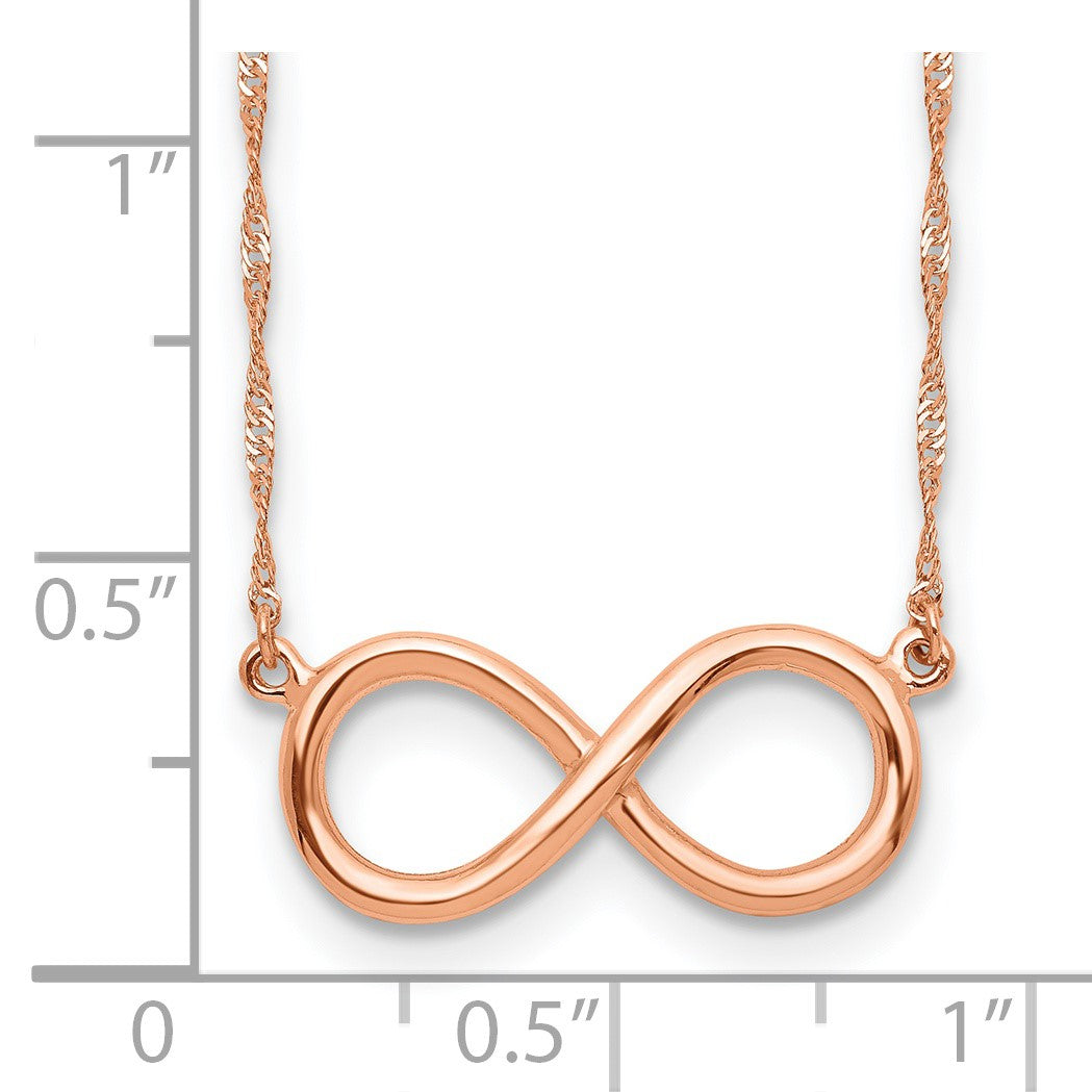 14K Rose Gold Polished Infinity Symbol 16.5 inch Necklace