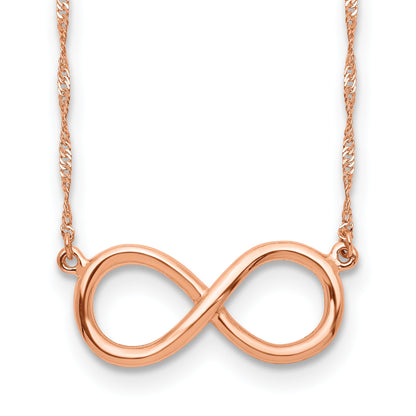 14K Rose Gold Polished Infinity Symbol 16.5 inch Necklace