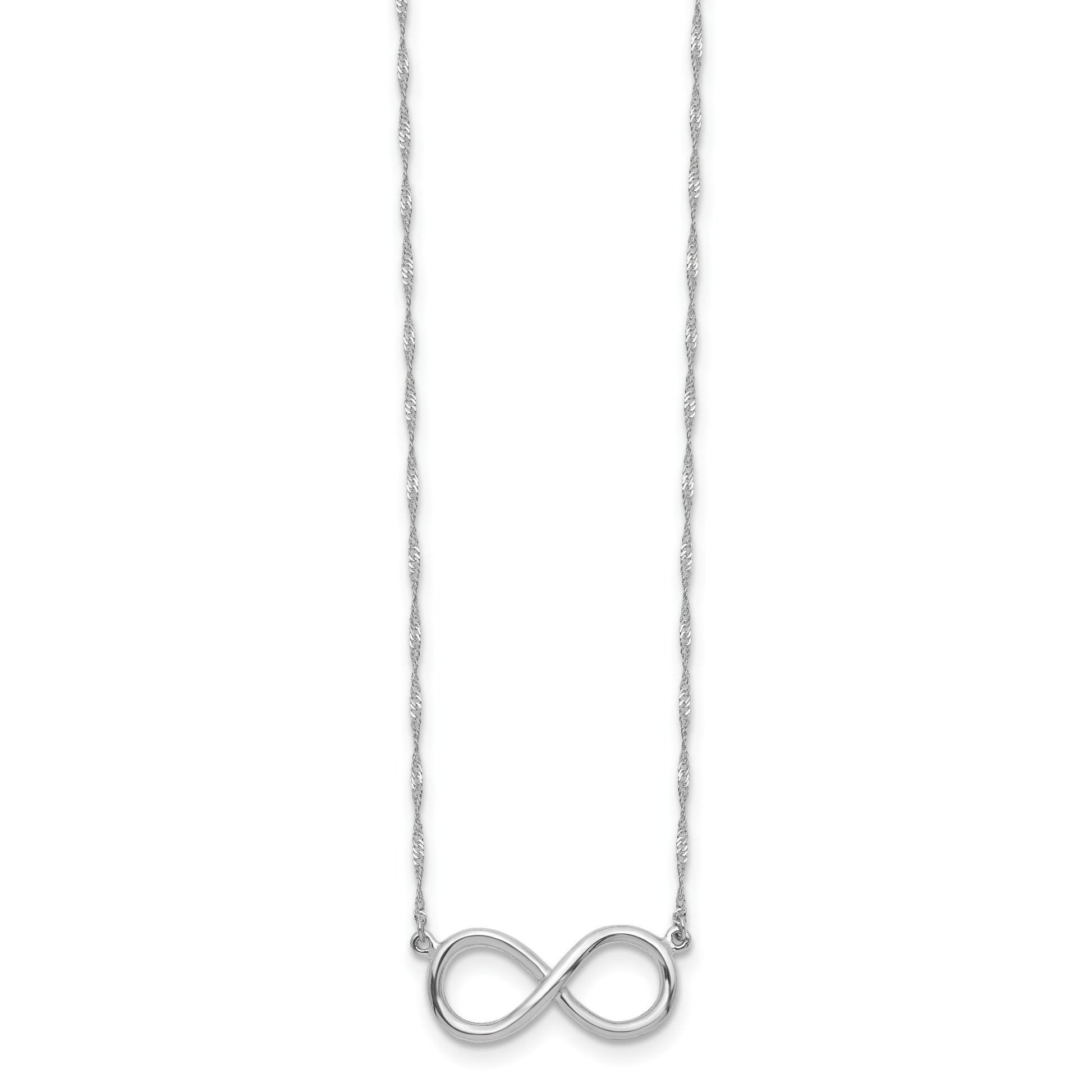 14K White Gold Polished Infinity Symbol 16.75 inch Necklace