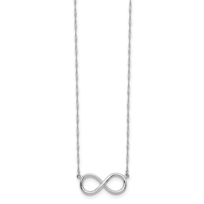 14K White Gold Polished Infinity Symbol 16.75 inch Necklace