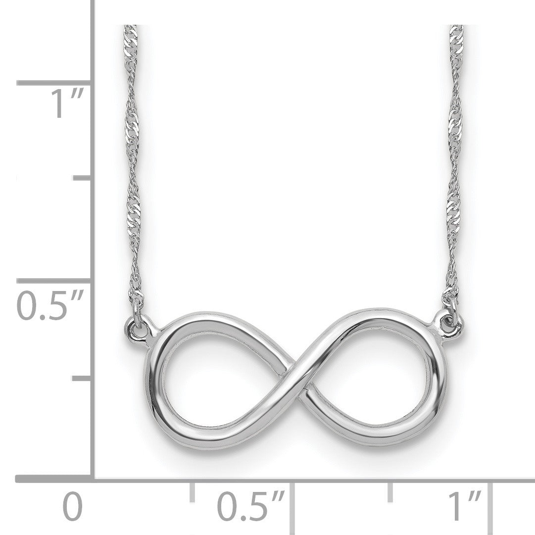 14K White Gold Polished Infinity Symbol 16.75 inch Necklace