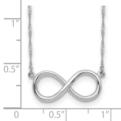 14K White Gold Polished Infinity Symbol 16.75 inch Necklace