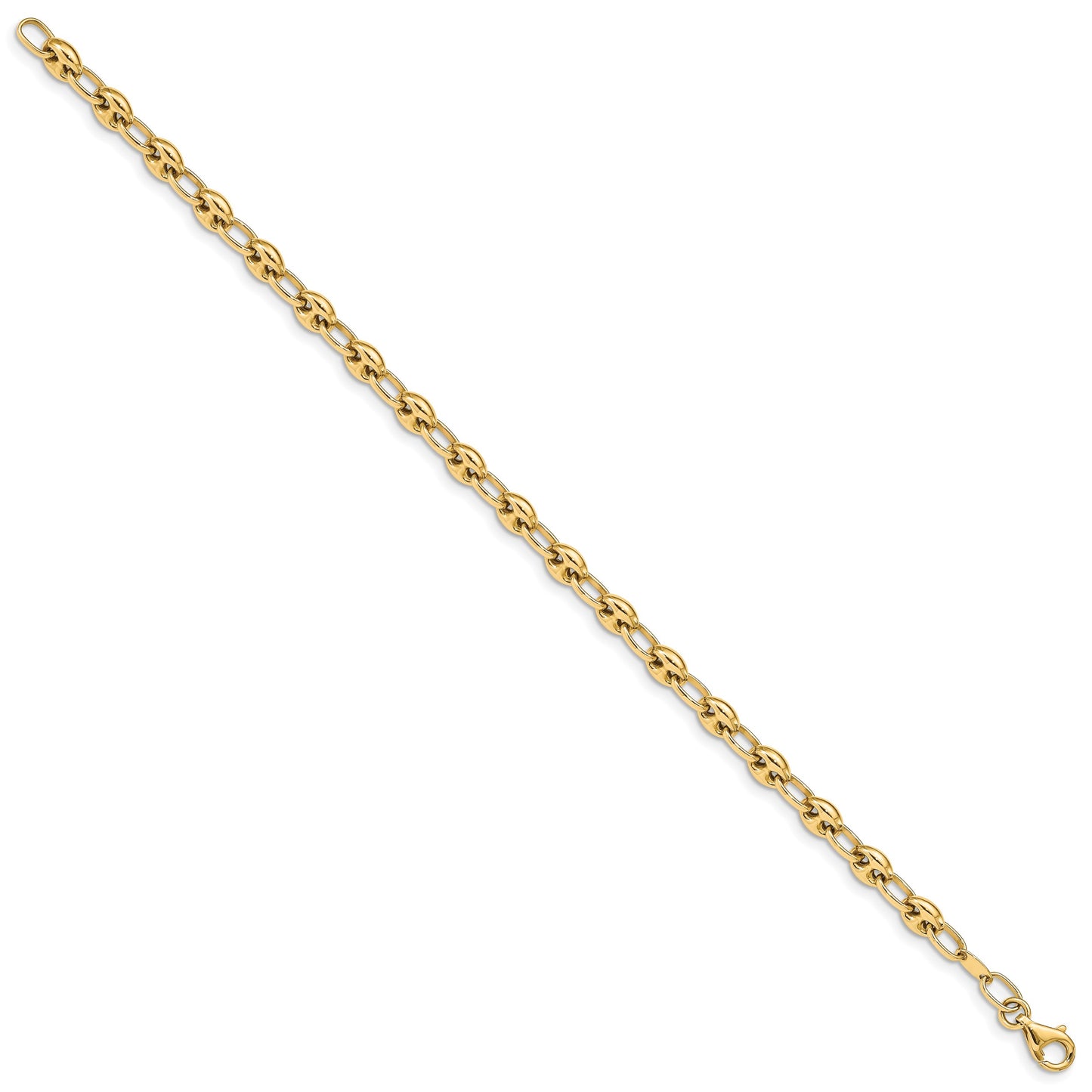 14K Polished Fancy Link 7.5 inch Bracelet