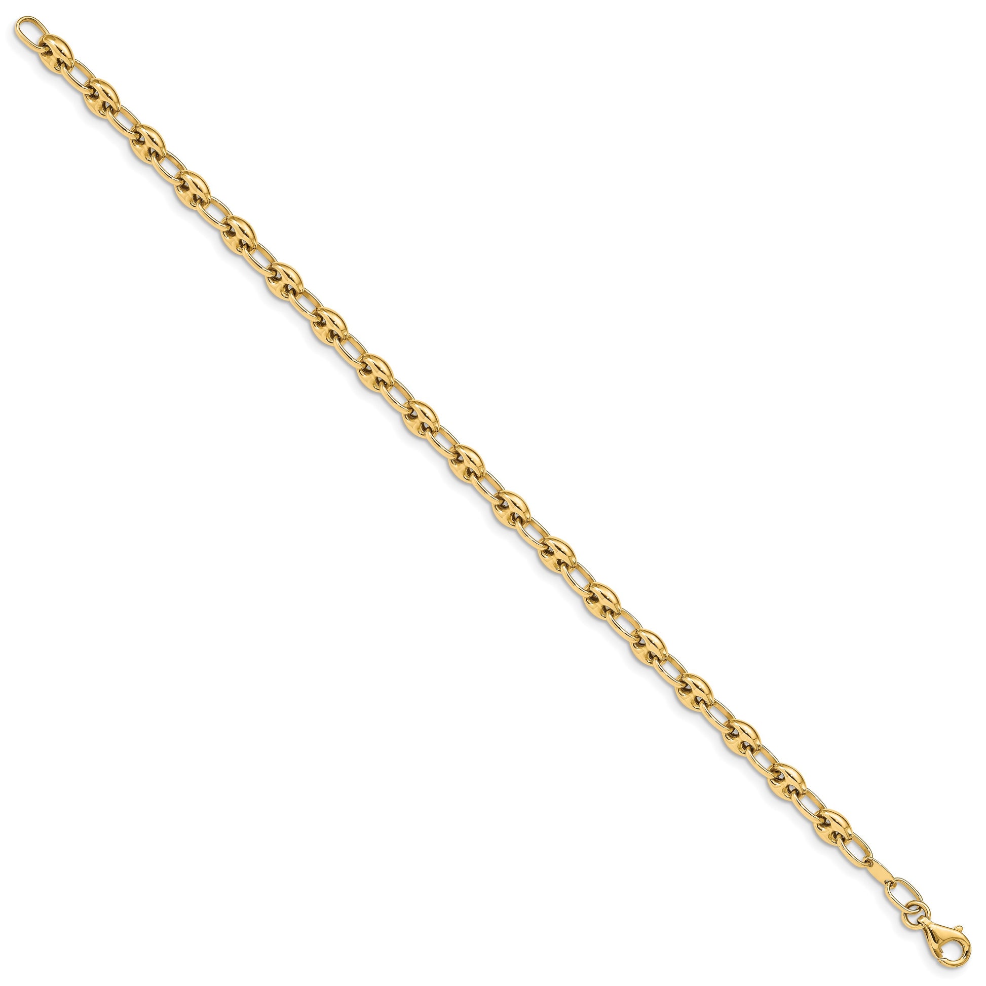 14K Polished Fancy Link 7.5 inch Bracelet
