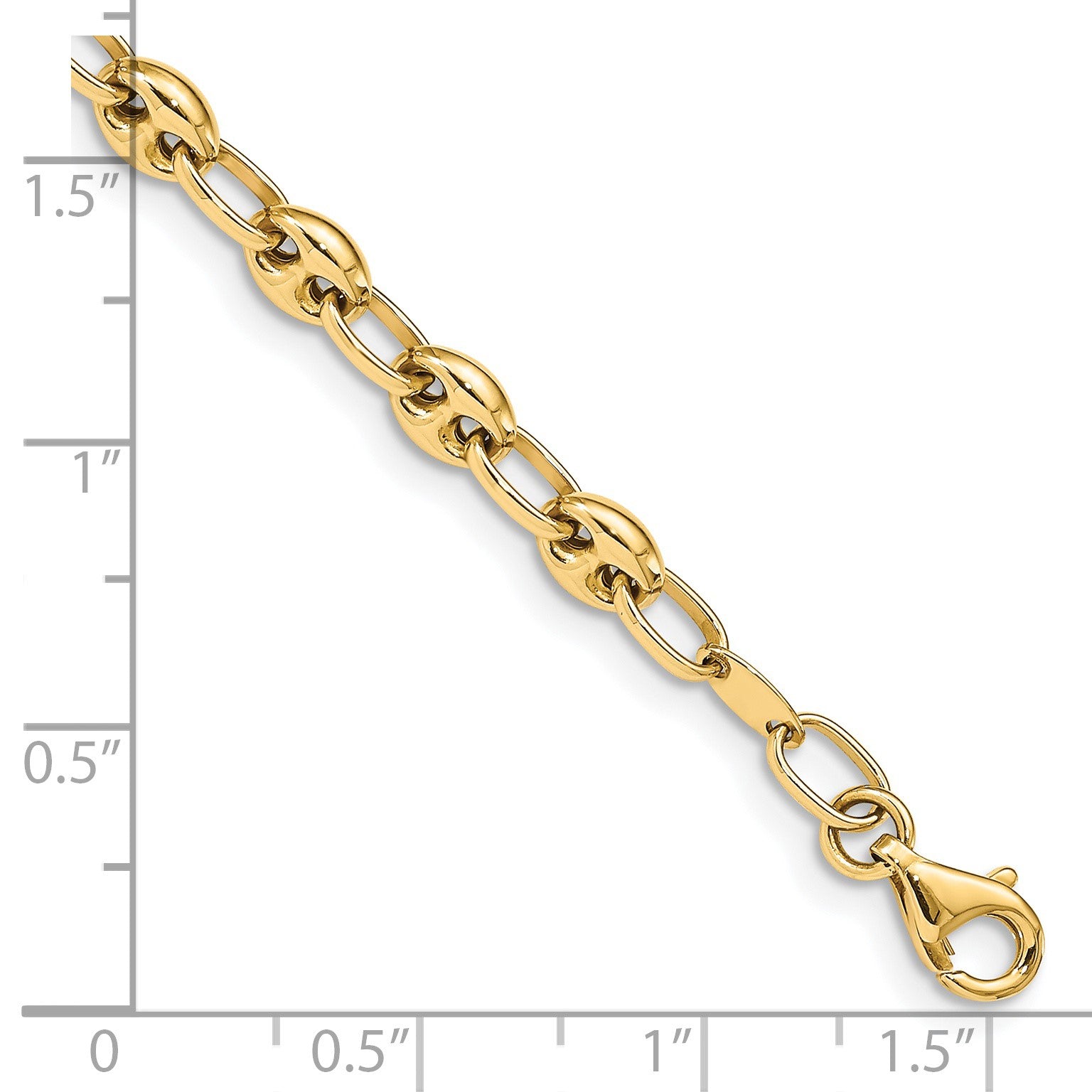 14K Polished Fancy Link 7.5 inch Bracelet