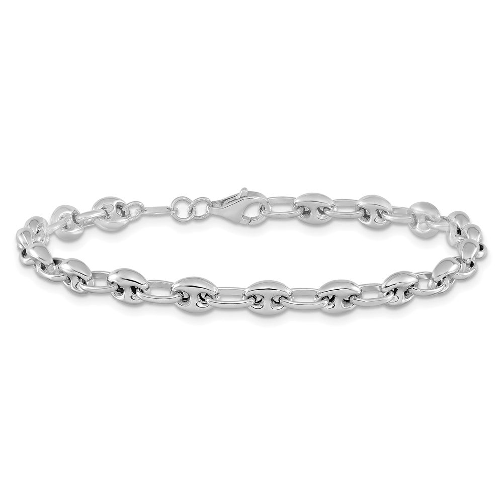 14K White Gold Polished Link Bracelet