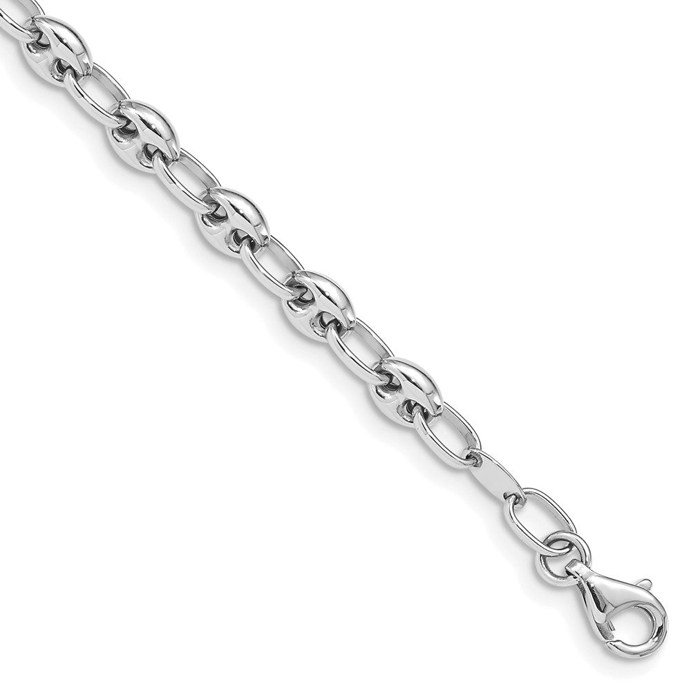 14K White Gold Polished Link Bracelet