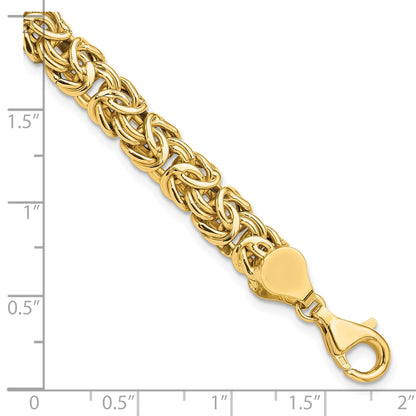 14K Polished 7.75mm Fancy Byzantine Link 8 inch Bracelet