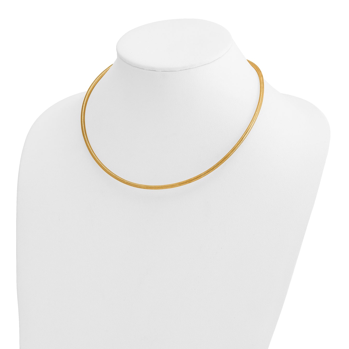 14K 4mm Woven Stretch Mesh 17.5 inch Necklace