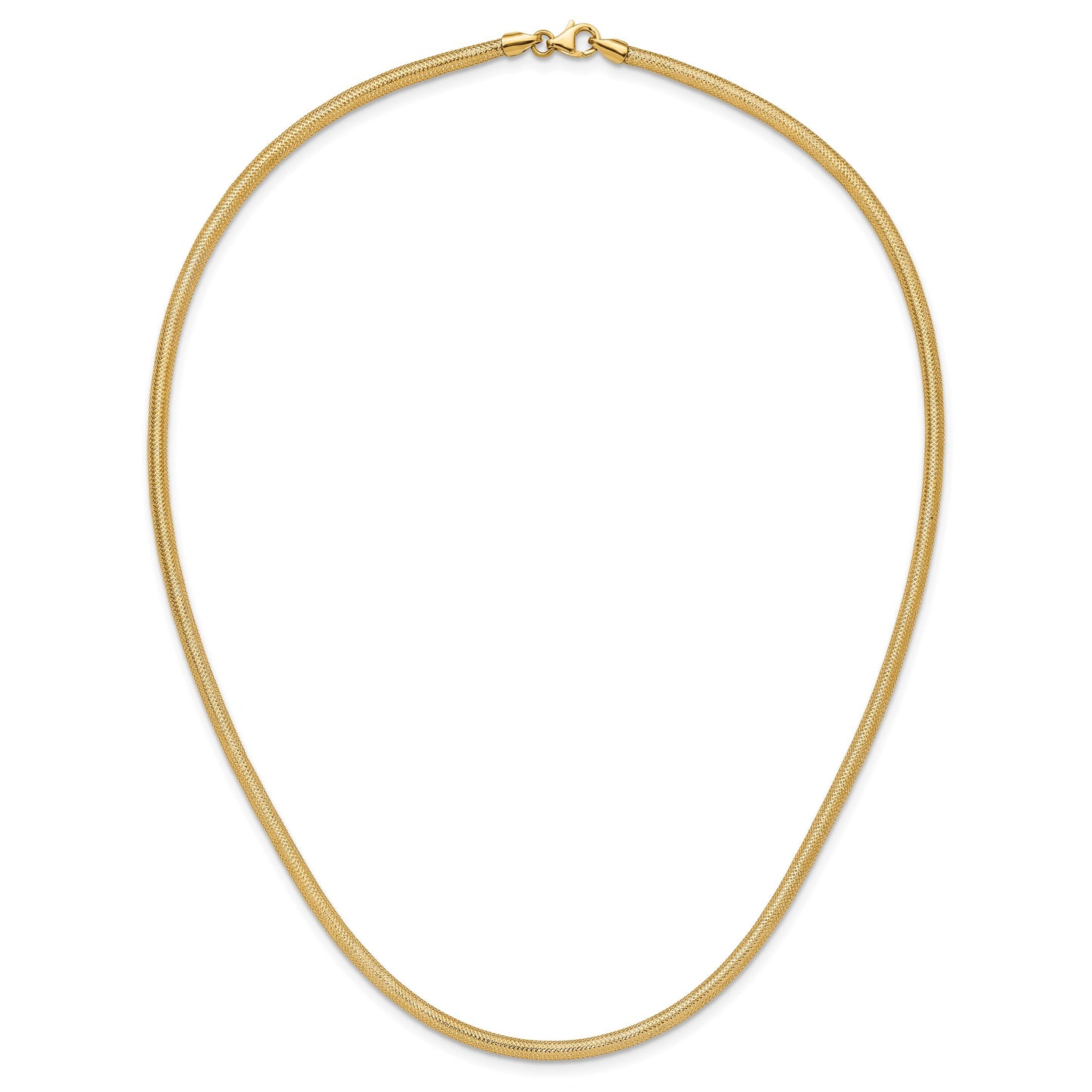 14K 4mm Woven Stretch Mesh 17.5 inch Necklace