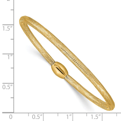 14K 3mm Woven Mesh Slip-on Stretch Bracelet