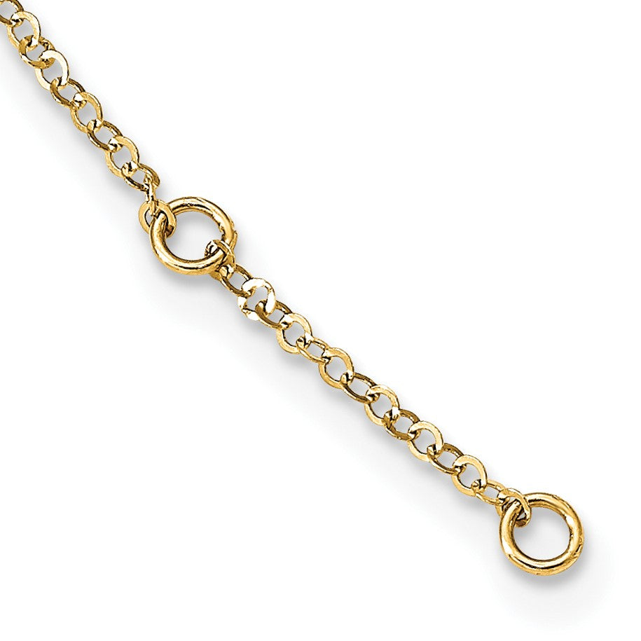 14K Two-Tone Polished Puffed and Flat Stars 17 inch Necklace Plus 1 inch Extender