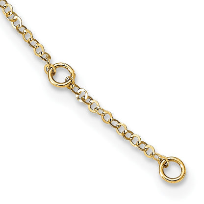14K Two-Tone Polished Puffed and Flat Stars 17 inch Necklace Plus 1 inch Extender