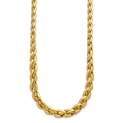 14k Polished 7mm Graduated Fancy Link 18 inch Necklace