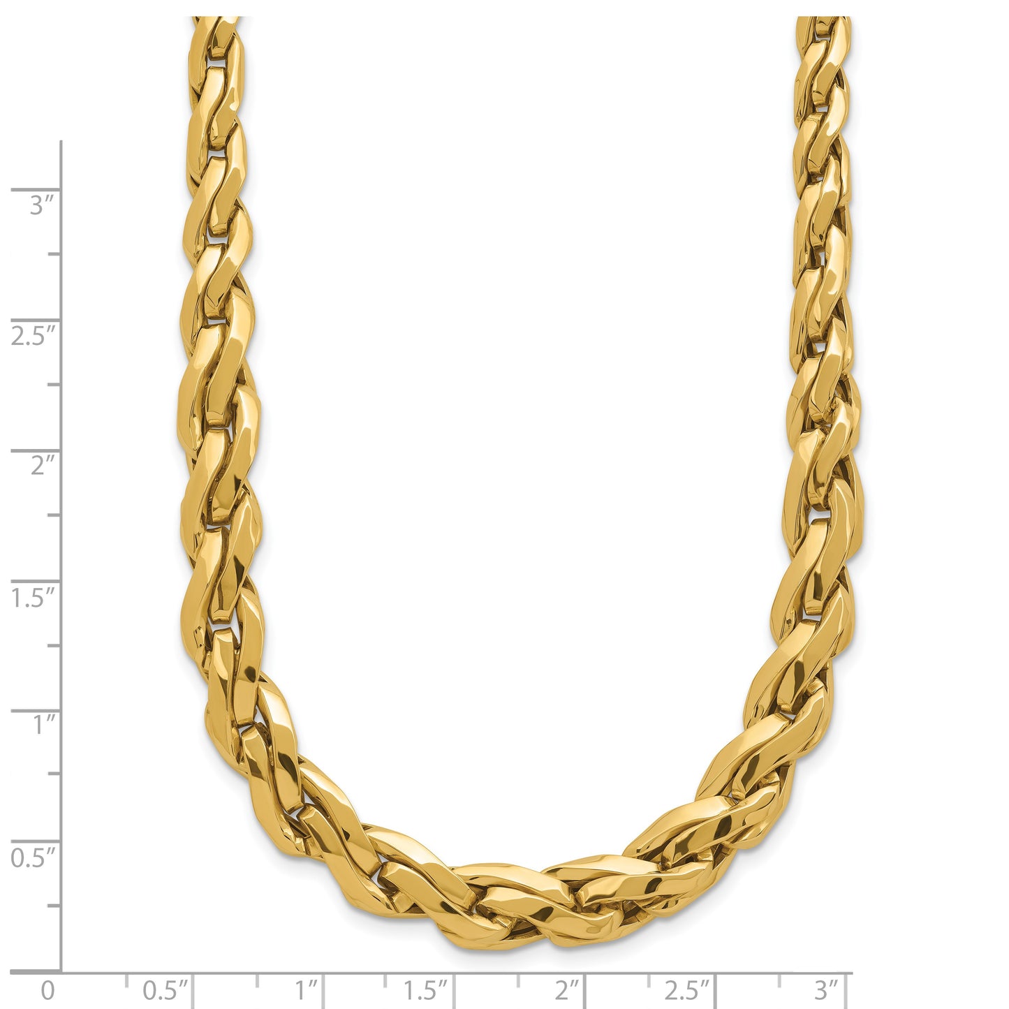 14k Polished 7mm Graduated Fancy Link 18 inch Necklace
