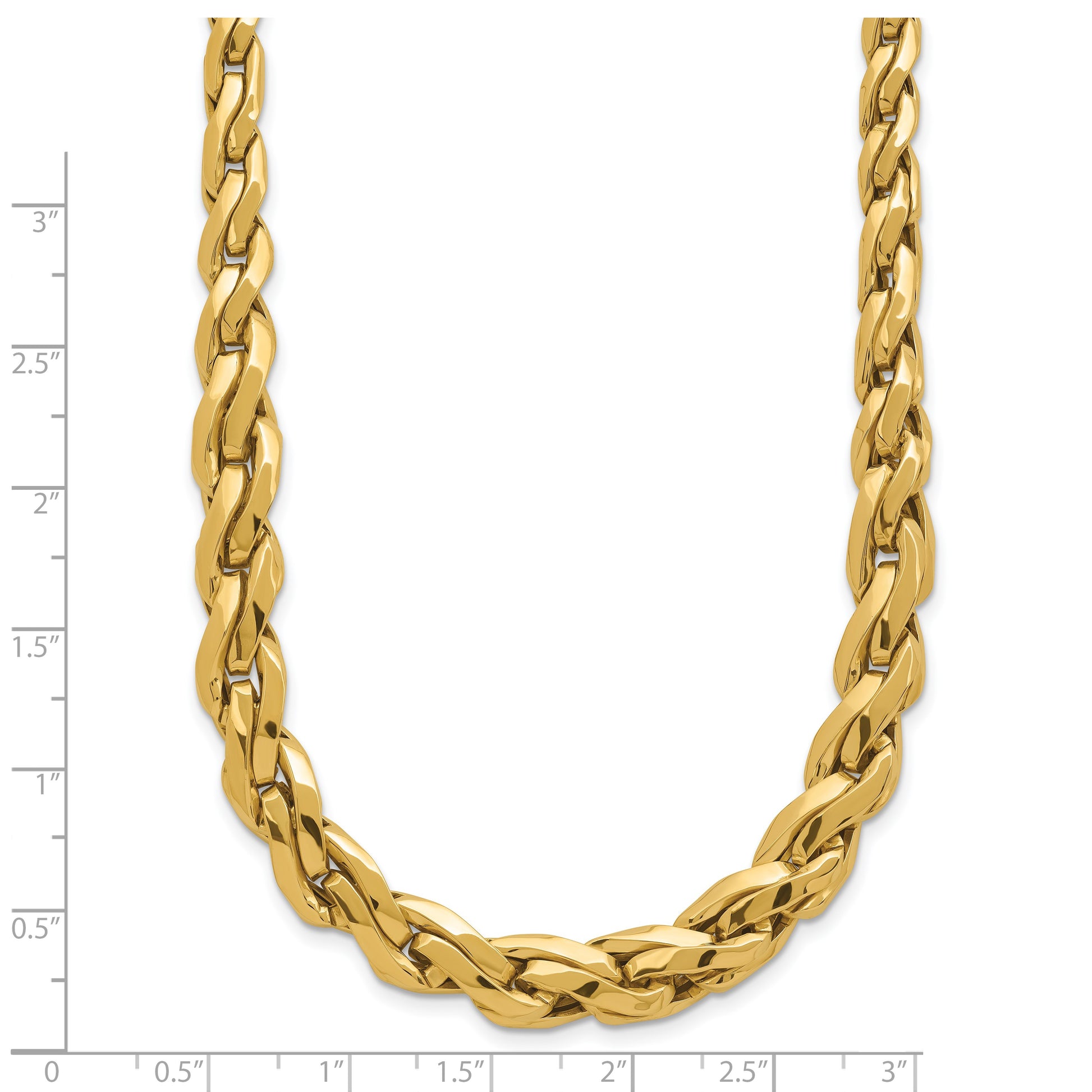 14k Polished 7mm Graduated Fancy Link 18 inch Necklace