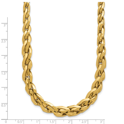 14k Polished 7mm Graduated Fancy Link 18 inch Necklace
