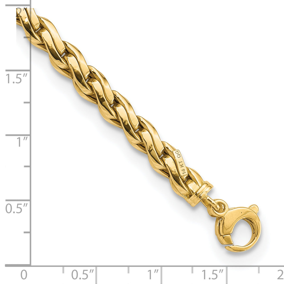 14k Polished 5.5mm Fancy Link 7.5 inch Bracelet