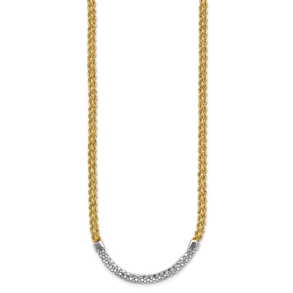 14K & White Rhodium D/C Twisted Fancy Necklace