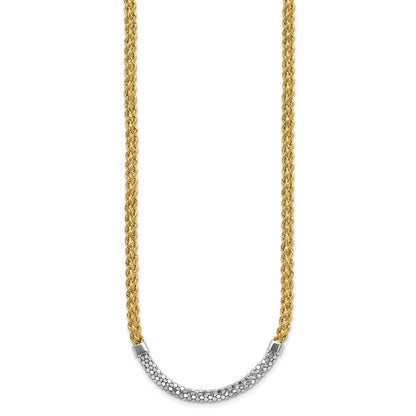 14K & White Rhodium D/C Twisted Fancy Necklace