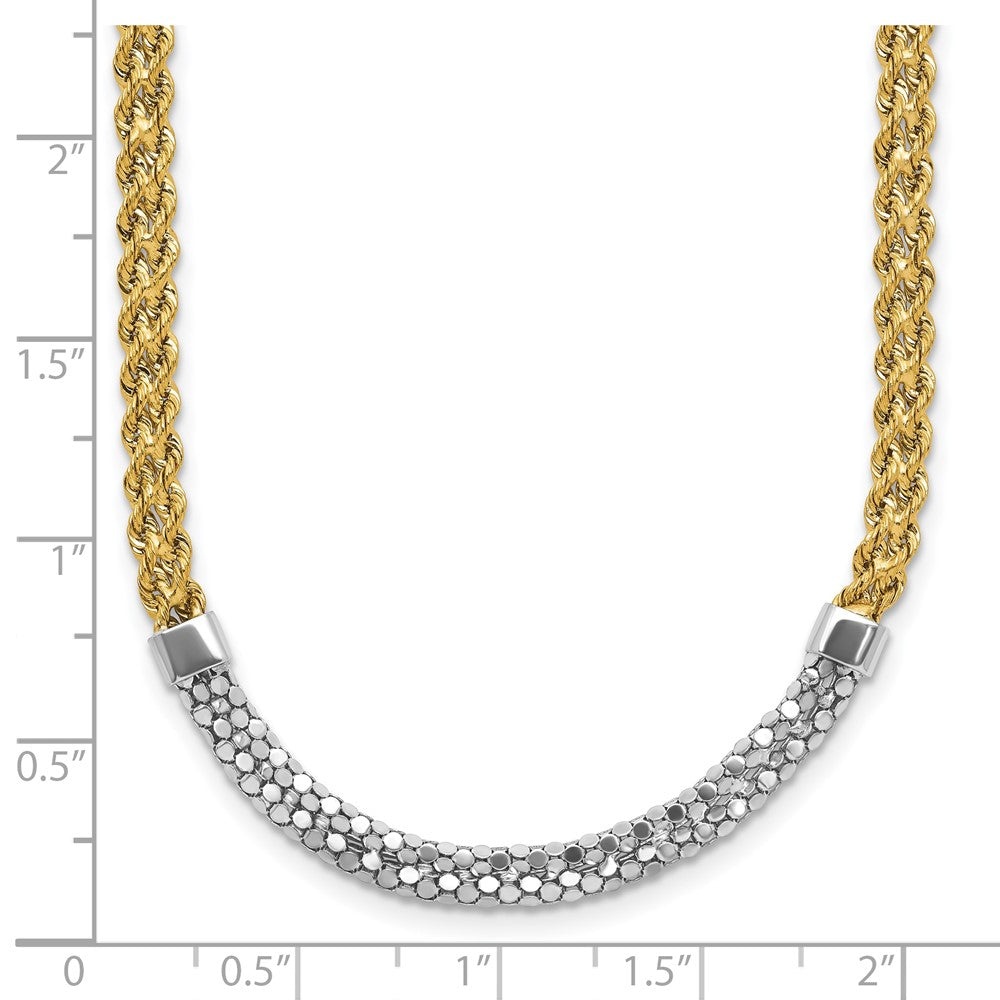 14K & White Rhodium D/C Twisted Fancy Necklace