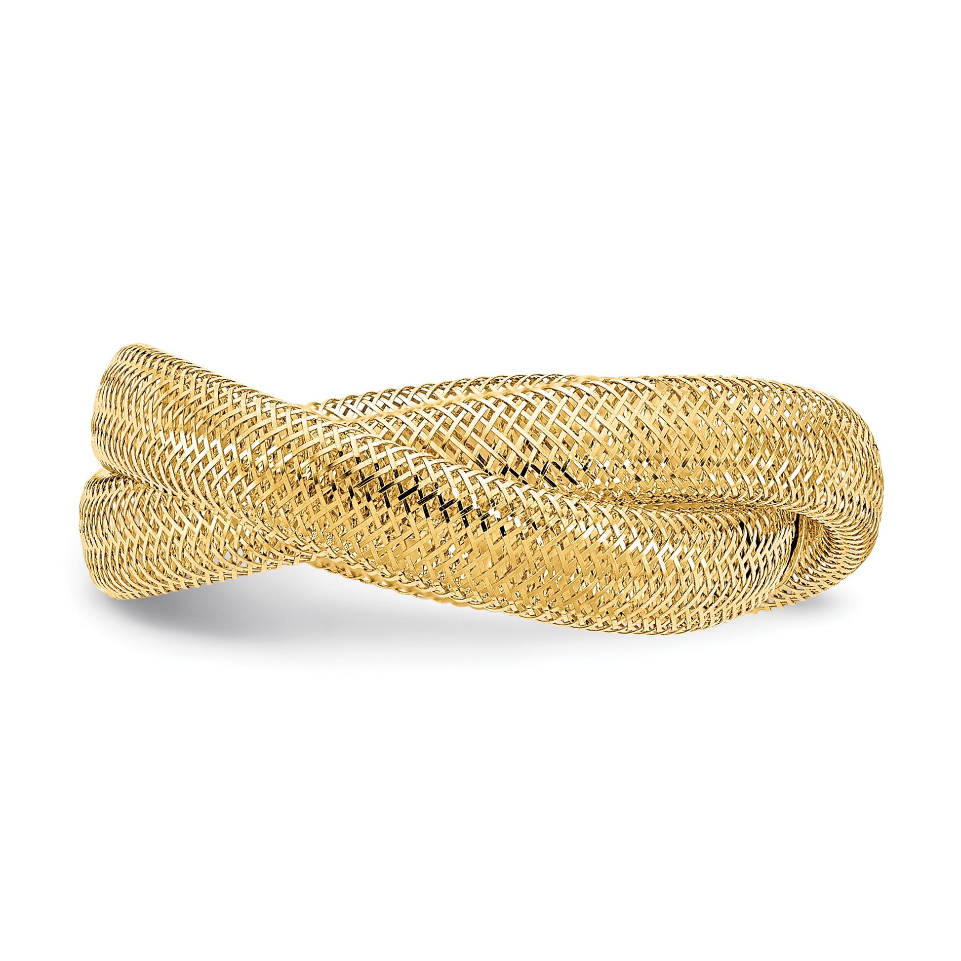 14K 8mm Twisted Woven Mesh Stretch Ring