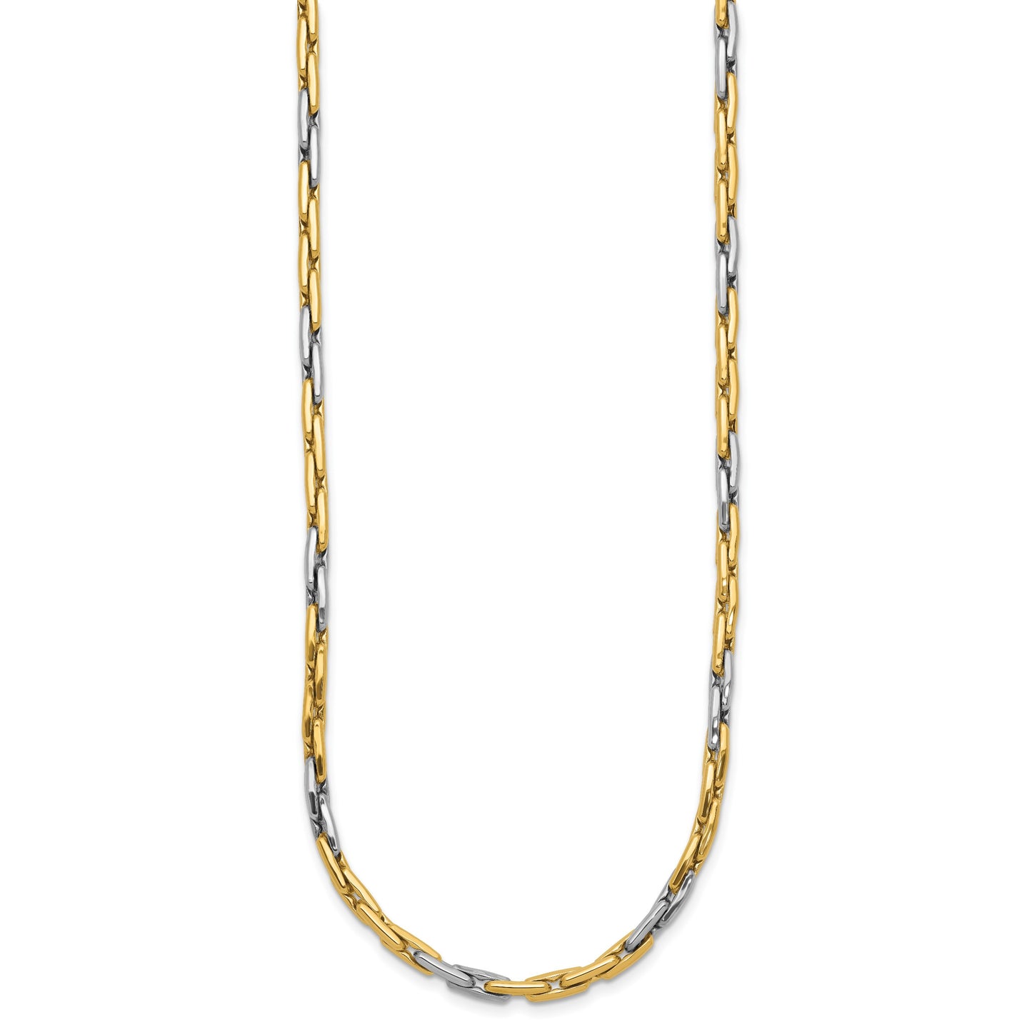 14K Two-Tone Polished 2.5mm Fancy Link 18 inch Necklace
