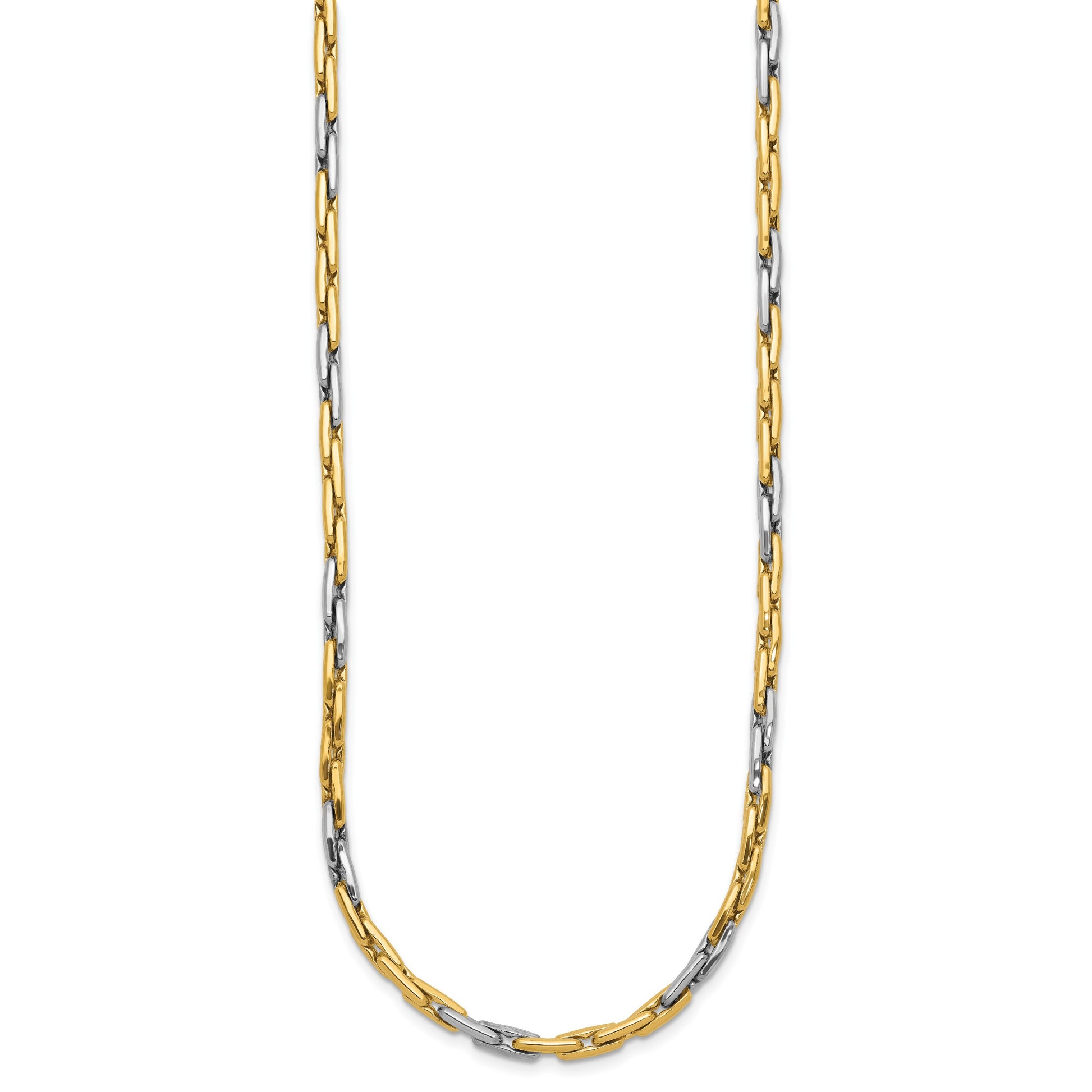 14K Two-Tone Polished 2.5mm Fancy Link 18 inch Necklace