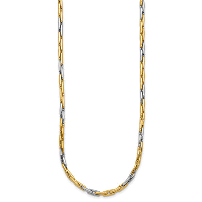 14K Two-Tone Polished 2.5mm Fancy Link 18 inch Necklace