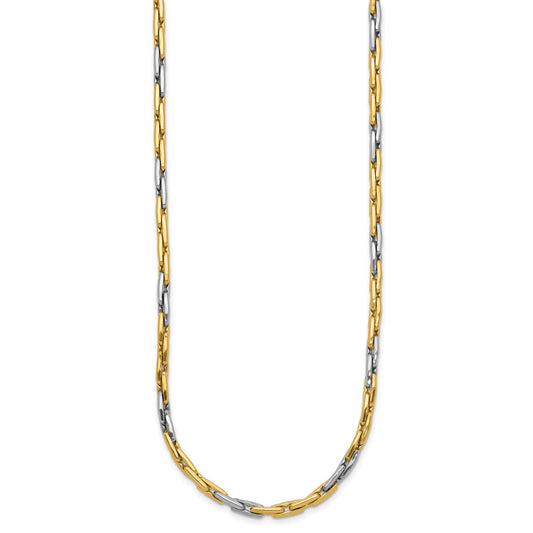 14K Two-Tone Polished 2.5mm Fancy Link 18 inch Necklace