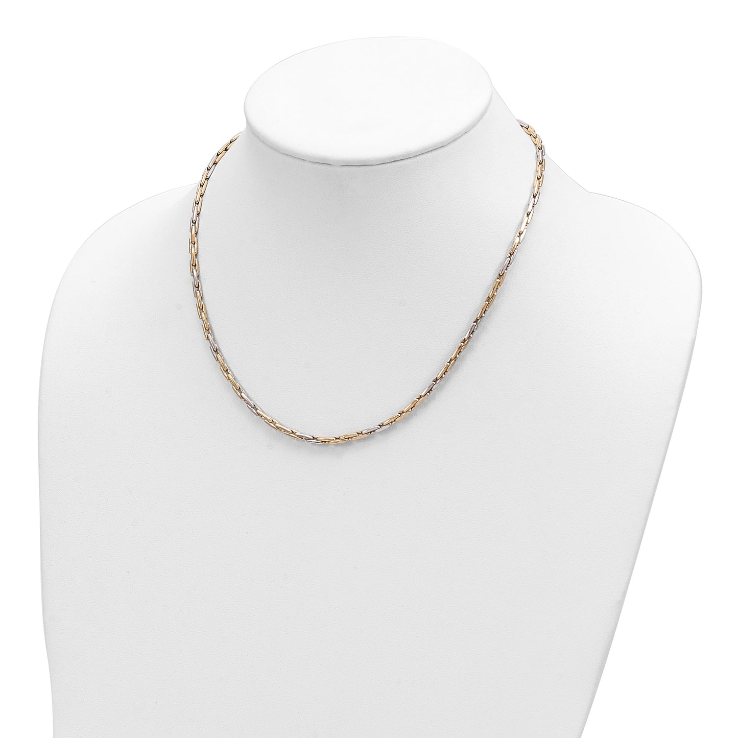 14K Two-Tone Polished 2.5mm Fancy Link 18 inch Necklace