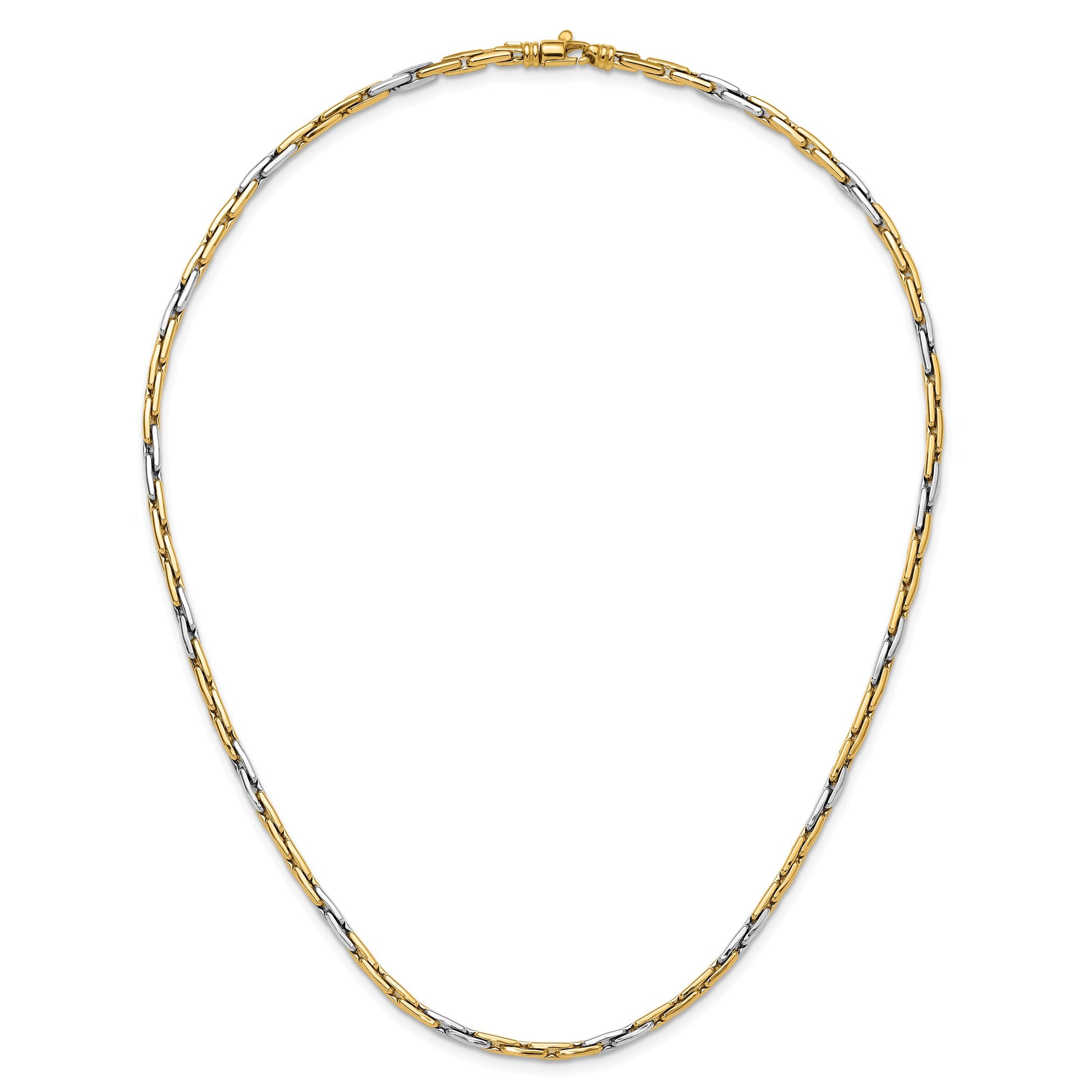 14K Two-Tone Polished 2.5mm Fancy Link 18 inch Necklace