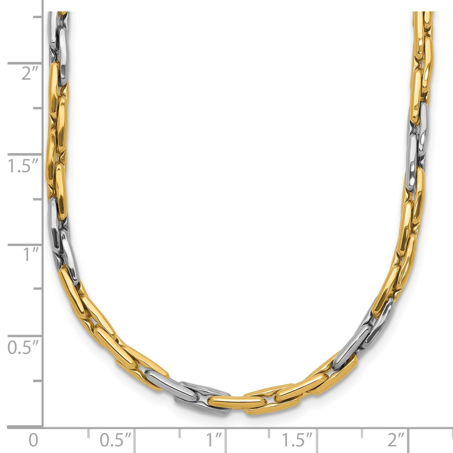 14K Two-Tone Polished 2.5mm Fancy Link 18 inch Necklace